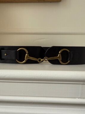 Massimo Dutti Black Leather Belt Size L